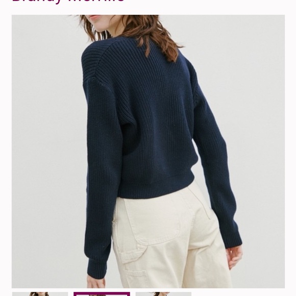 J.Galt stone cardigan button front v neck Ike size cotton billie knit blue gre - Picture 9 of 9